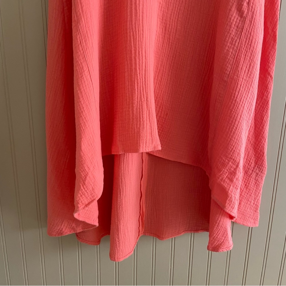Fashion Village 100% Cotton Crinkle High Low Maxi Dress With Pockets Women’s M - Picture 5 of 7